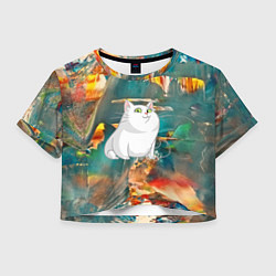 Женский топ Белый котик