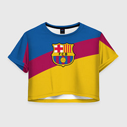 Футболка 3D укороченная женская FC Barcelona 2018 Colors, цвет: 3D-принт