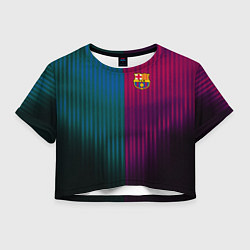 Футболка 3D укороченная женская Barcelona FC: Abstract 2018, цвет: 3D-принт