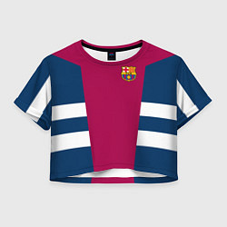 Футболка 3D укороченная женская Barcelona FC: Vintage 2018, цвет: 3D-принт