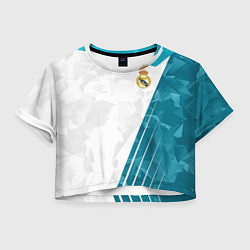 Футболка 3D укороченная женская FC Real Madrid: Abstract, цвет: 3D-принт