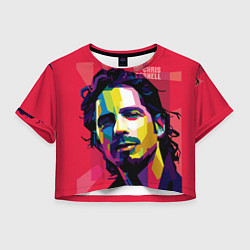 Футболка 3D укороченная женская Chris Cornell Art, цвет: 3D-принт