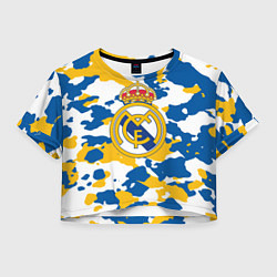 Футболка 3D укороченная женская Real Madrid: Camo, цвет: 3D-принт