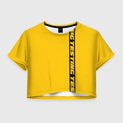 Футболка 3D укороченная женская ASAP Rocky: Yellow Testing, цвет: 3D-принт