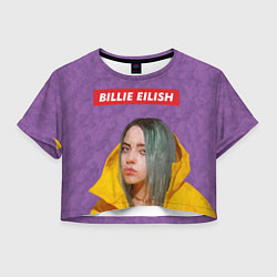 Футболка 3D укороченная женская Billie Eilish, цвет: 3D-принт