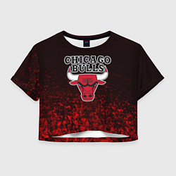 Футболка 3D укороченная женская CHICAGO BULLS, цвет: 3D-принт