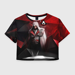 Футболка 3D укороченная женская Assasin's creed, цвет: 3D-принт
