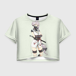 Футболка 3D укороченная женская SamuraiGirl, цвет: 3D-принт