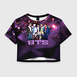 Футболка 3D укороченная женская BTS, цвет: 3D-принт