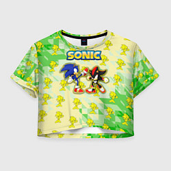 Футболка 3D укороченная женская Sonik, цвет: 3D-принт