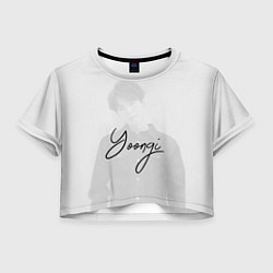 Футболка 3D укороченная женская BTS Min Yoongi, цвет: 3D-принт