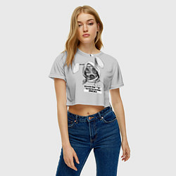 Футболка 3D укороченная женская Don't touch me, цвет: 3D-принт — фото 2