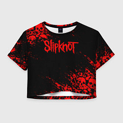 Футболка 3D укороченная женская SLIPKNOT, цвет: 3D-принт