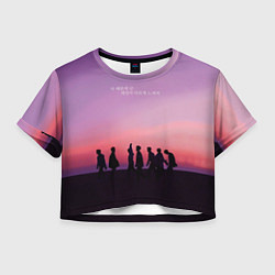 Футболка 3D укороченная женская BTS, цвет: 3D-принт