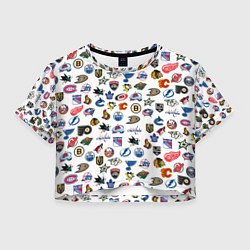 Футболка 3D укороченная женская NHL PATTERN Z, цвет: 3D-принт