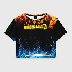 Футболка 3D укороченная женская Borderlands 3, цвет: 3D-принт