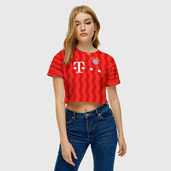 Футболка 3D укороченная женская FC Bayern Munchen униформа, цвет: 3D-принт — фото 2