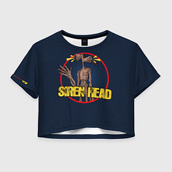 Футболка 3D укороченная женская Сиреноголовый, цвет: 3D-принт