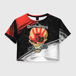 Футболка 3D укороченная женская Five Finger Death Punch 7, цвет: 3D-принт