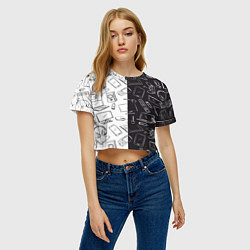 Футболка 3D укороченная женская Гаджеты, цвет: 3D-принт — фото 2