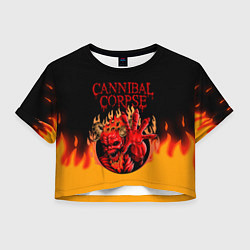 Футболка 3D укороченная женская Cannibal Corpse Труп Каннибала Z, цвет: 3D-принт