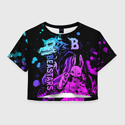 Футболка 3D укороченная женская BEASTARS, Легоши и Хару, цвет: 3D-принт