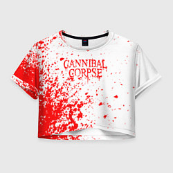 Футболка 3D укороченная женская Cannibal corpse, цвет: 3D-принт