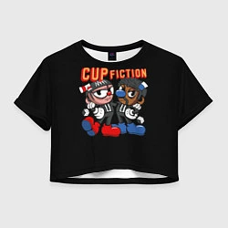 Футболка 3D укороченная женская CUP FICTION, цвет: 3D-принт