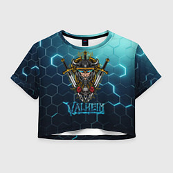 Футболка 3D укороченная женская Valheim Neon Samurai, цвет: 3D-принт