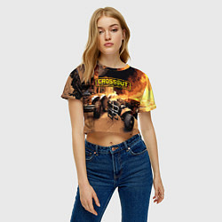 Футболка 3D укороченная женская Crossout Online, цвет: 3D-принт — фото 2