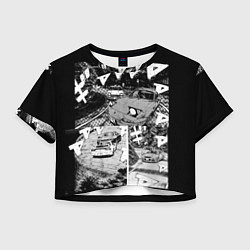 Футболка 3D укороченная женская Initial d, цвет: 3D-принт