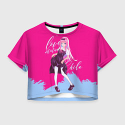 Футболка 3D укороченная женская Love detective Chika, цвет: 3D-принт