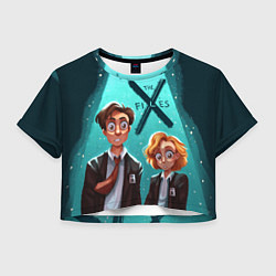 Футболка 3D укороченная женская Fox Mulder and Dana Scully, цвет: 3D-принт