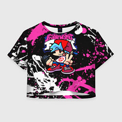 Футболка 3D укороченная женская Boyfriend, цвет: 3D-принт