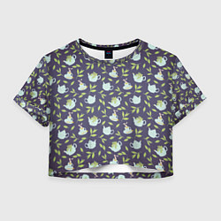 Футболка 3D укороченная женская Чай с мятой, цвет: 3D-принт