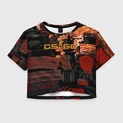 Футболка 3D укороченная женская HOWL ВОЙ СКИН CS, цвет: 3D-принт