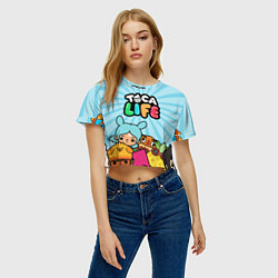 Футболка 3D укороченная женская Toca Life World, цвет: 3D-принт — фото 2