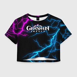 Женский топ GENSHIN IMPACT NEON FLASH НЕОНОВЫЕ РАЗРЯДЫ МОЛНИЙ