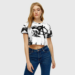 Футболка 3D укороченная женская Анархия гражданская оборона, цвет: 3D-принт — фото 2