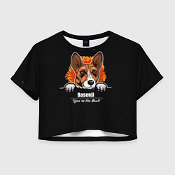 Футболка 3D укороченная женская Басенджи Basenji, цвет: 3D-принт