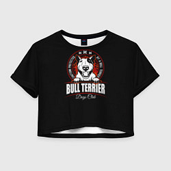 Футболка 3D укороченная женская Бультерьер Bull Terrier, цвет: 3D-принт