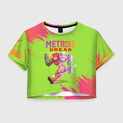 Футболка 3D укороченная женская Robot Metroid Dread, цвет: 3D-принт