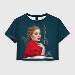 Футболка 3D укороченная женская Portrait Adele, цвет: 3D-принт