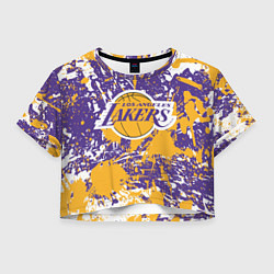 Женский топ LAKERS ФИРМЕННЫЕ ЦВЕТА БРЫЗГИ КРАСОК LA