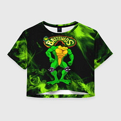 Футболка 3D укороченная женская Battletoads Rash, цвет: 3D-принт