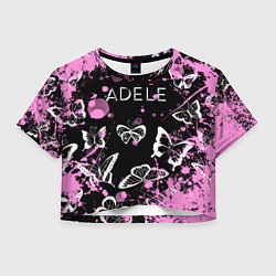 Футболка 3D укороченная женская Adele - Бабочки, цвет: 3D-принт