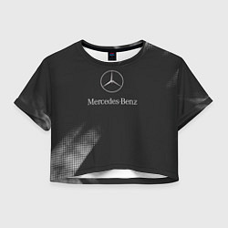 Футболка 3D укороченная женская Mercedes-Benz Мерс, цвет: 3D-принт