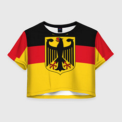 Футболка 3D укороченная женская Германия - Germany, цвет: 3D-принт