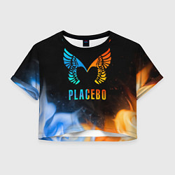 Футболка 3D укороченная женская Placebo, Logo, цвет: 3D-принт