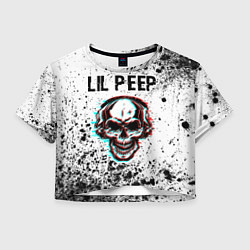 Футболка 3D укороченная женская Lil Peep ЧЕРЕП Краска, цвет: 3D-принт